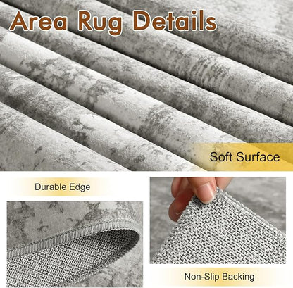5x7 Ft Area Rugs for Living Room, Soft Non-Slip Washable Rugs Modern Abstract - Image 6