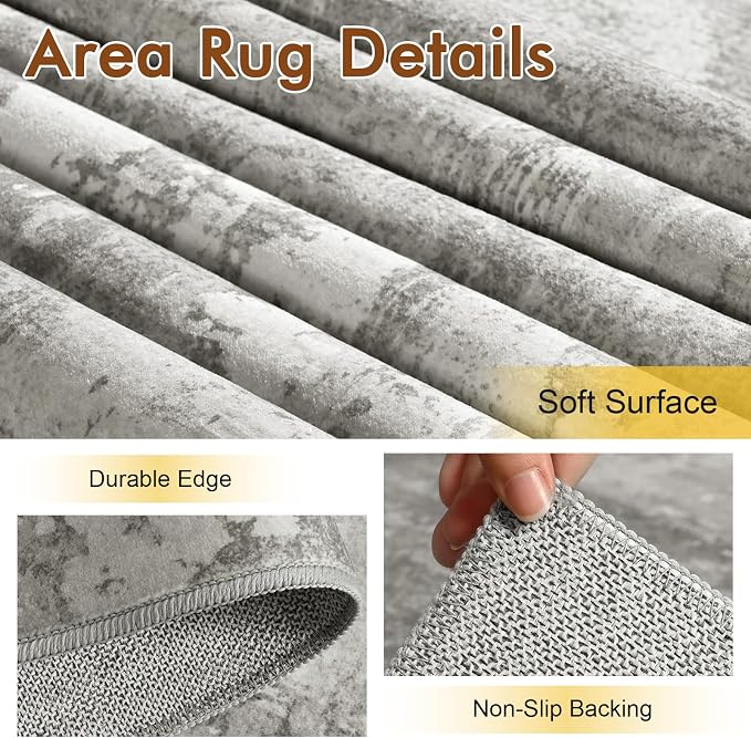 6x9 Ft Large Area Rugs for Living Room, Soft Non-Slip Washable Rugs Modern - Image 6