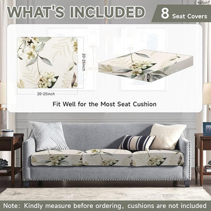 CALBODE 8 Pcs Stretch Indoor/Outdoor Seat Cushion Covers, - Image 2
