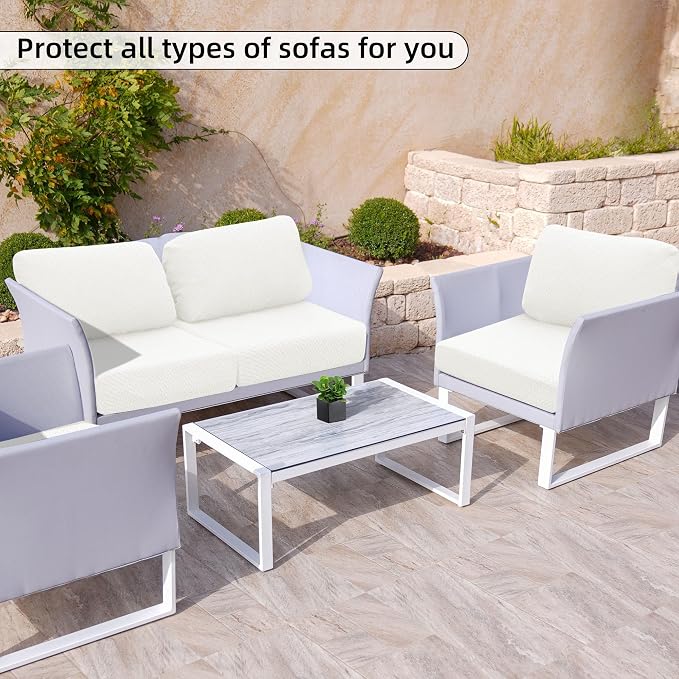 12PCS Patio Cushion Covers, Patio Furniture Couch Seat Slipcovers | Washable - Image 4
