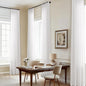Ivory 120 Inch Linen Curtains Pinch Pleated Extra Long Semi Sheer | Privacy by DUKIYO