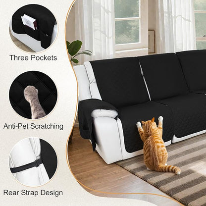 HDCAXKJ Reclining Sectional Couch Covers L Shape Recliner Sofa Middle Console - Image 4