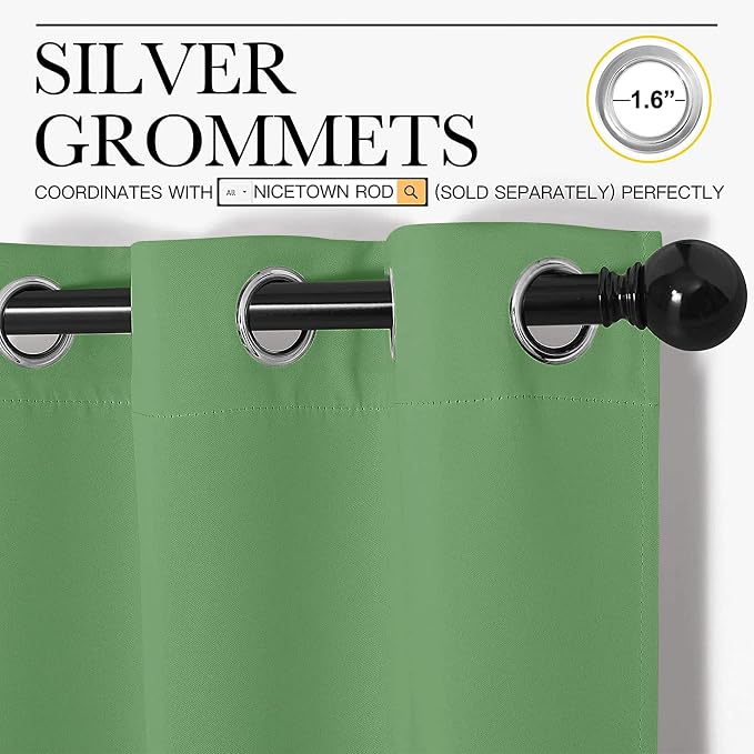 NICETOWN Room Darkening Curtains 63" Long Set of 2 - Image 3