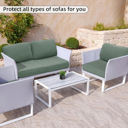 8PCS Patio Cushion Covers.Patio Furniture Couch SeatSlipcovers | Washable - Image 6