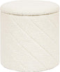 PINPLUS Ottoman with Stroage Round Boucle Ottoman and Tray Sherpa Removable by PINPLUS