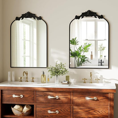 VooBang Vintage Arched Bathroom Mirror, 24x36 Inch Retro Wall Mounted Vanity - Image 6