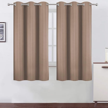 Cappuccino Blackout Curtains 38 x 54 Inch Length/Set of 2 Curtain by Lemomo
