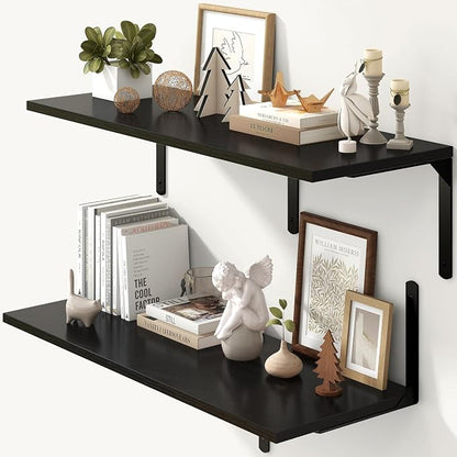 Fun Memories Floating Shelves for Wall, 12 Inch Deep Floating Shelves Set of 2 by FunMemories