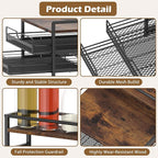 Coffee Bar Organizer, Coffee Pod Organizer,3 Tier Coffee Syrup Rack Organizer,72 K Cup Storage for Counter Storing K Cup,Coffee Syrups, Coffee Makers and Other Coffee Supplies-Rustic Brown