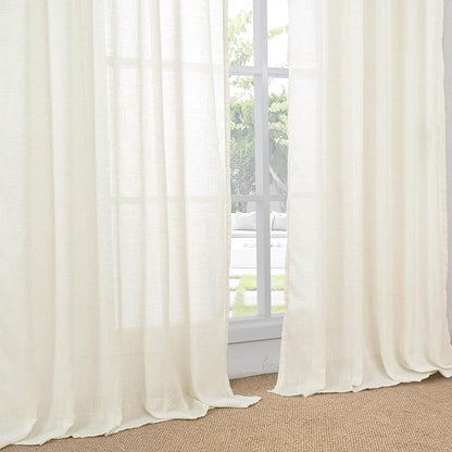 BGment Ivory Linen Curtains 84 Inches Long 2 Panels Set - Image 7