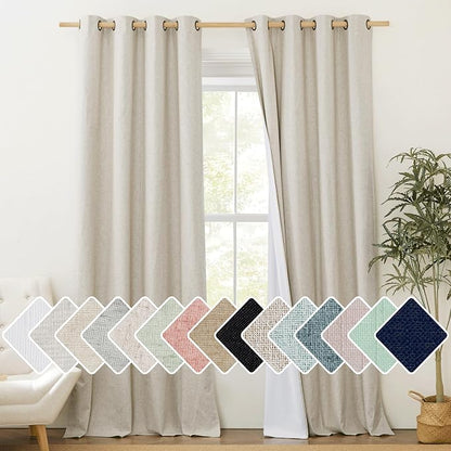 NICETOWN Farmhouse Style Keep Warm Large Window Draperies 108 inches Length by NICETOWN