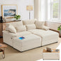 SUNWAVE 74" W Double Chaise Lounge Chair Indoor, Oversized Loveseat by SUNWAVEHOME