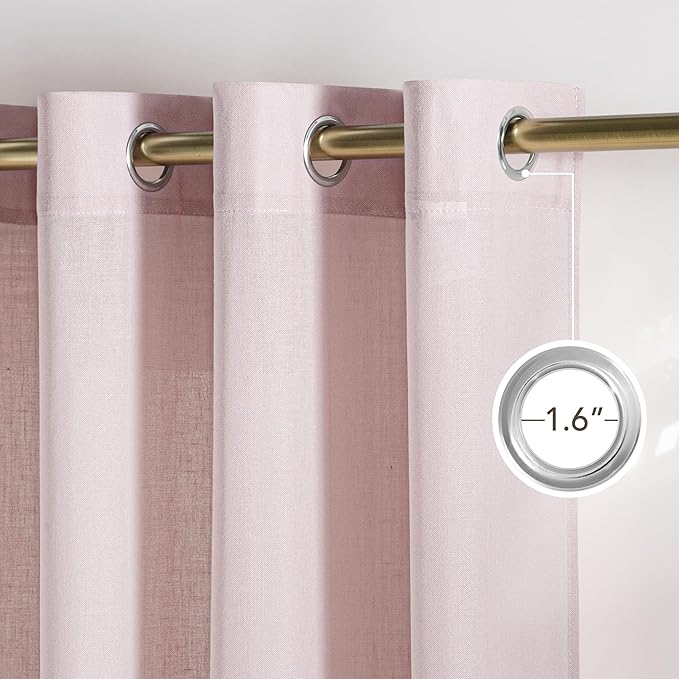 NICETOWN Linen Blush Pink Curtains - Image 2