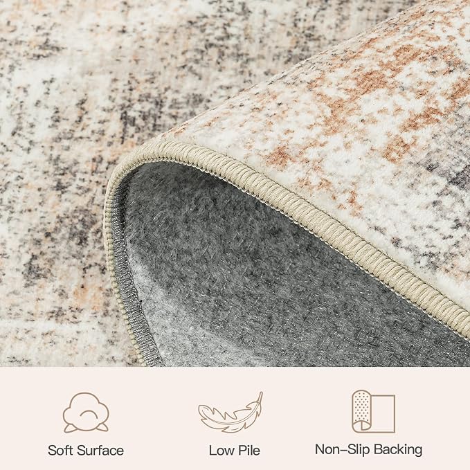 6ft Area Rug for Living Room, Abstract Washable Non-Slip Large Rugs, Dining Room - Image 7
