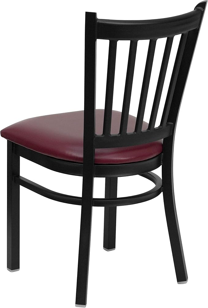 Flash Furniture 2 Pack HERCULES Series Black Vertical Back Metal Restaurant - Image 5