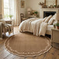 GarveeHome Round Rugs 6ft Scalloped Washable Circle Rug by GarveeHome