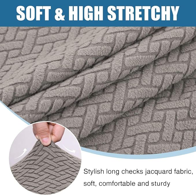 Smiry Waterproof Couch Cushion Covers, Stretch Jacquard Sectional Couch Covers - Image 7