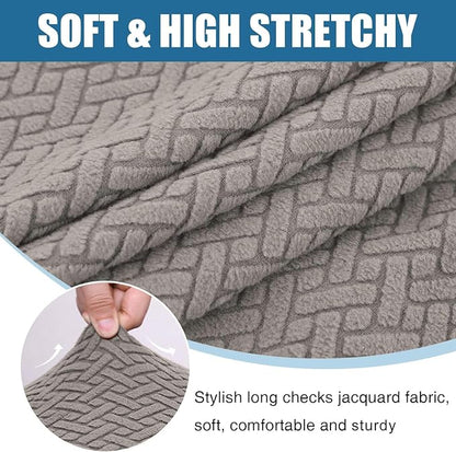 Smiry Waterproof Couch Cushion Covers, Stretch Jacquard Thick Sofa Cushion - Image 7