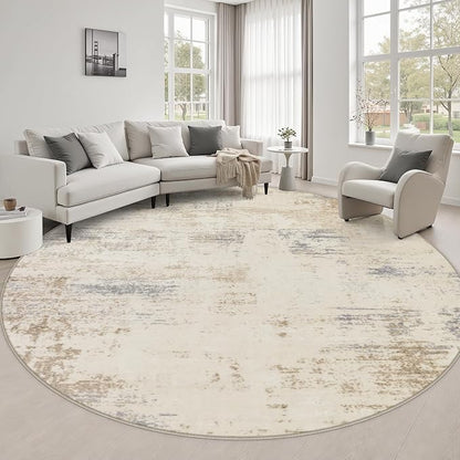 Round Area Rug Living Room: 8 ft Modern Washable Indoor Carpet | by FXRHLP