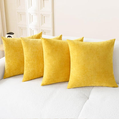 CaliTime Decorative Throw Pillow Covers 18 X 18 Inches Mustard Yellow | Pack of by CaliTime