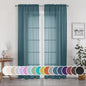 Teal Sheer Curtains 84 inches Long 2 Panels Set, Light Filtering Rod Pocket by OWENIE