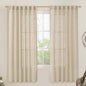 Natural Sheer Linen Curtains for Bedroom 72 Inch Length 2 Panels | Faux Linen by LAMIT