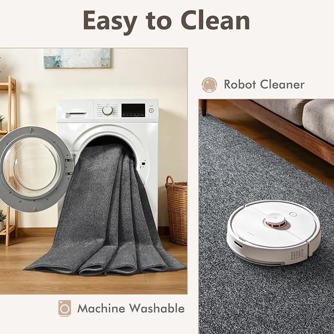 3x5 Black/White Area Rug Washable Non-Slip Soft Thin - Image 7