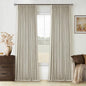 Oatmeal Beige Linen Blackout 92 Inch Curtains by Twodrapes