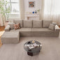 140" Sectional Cloud Couch for Living Room, Modular Floor Deep-Seat Sofa by Lakifun