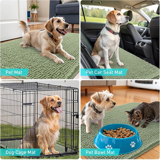 OLANLY Dog Door Mat for Muddy Paws 59x20, Super Absorbent Chenille Mud Mat | - Image 7