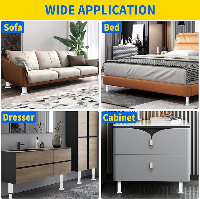 4 PCS Adjustable Height Bed Support Legs - Image 6