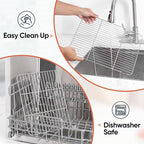 Cooling Racks for Cooking and Baking, Homikit 16.6”*11.5” Large Stainless Steel Wire Rack for Oven Cooking Roasting Grilling Drying, Cookie Bacon Pizza Mesh Cooling Racks, Dishwasher Safe, 2 PCS