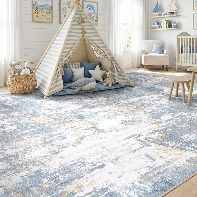 RELEANY Washable 9'x12' Abstract Area Rug - Image 4