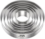 M JNGMEI 6 Pieces Stainless Steel Cookie Biscuit Cutter Set 2'', 3'',3.5'', 4'',5''and6'' Biscuit Plain Edge Round Cutters large Sizes Shape Molds Ranging from 2-6 Inches Multiple Sizes