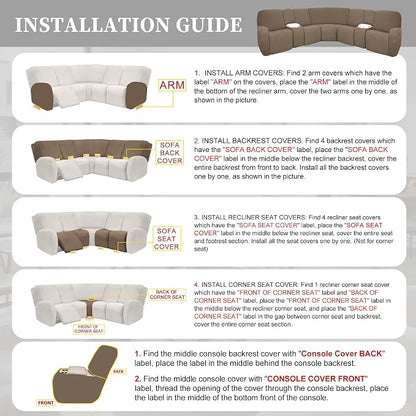 100% Waterproof Sectional Recliner Couch Covers - Image 7
