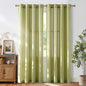 NICETOWN Fresh Green Linen Farmhouse Curtains 96 inches Long, Grommet Thick by NICETOWN