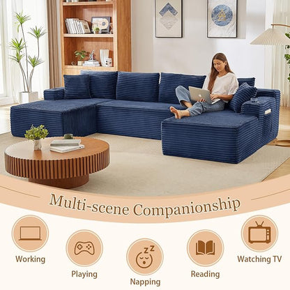125" Modular Sectional Sleeper Sofa, Boneless Cloud Couch - Image 6