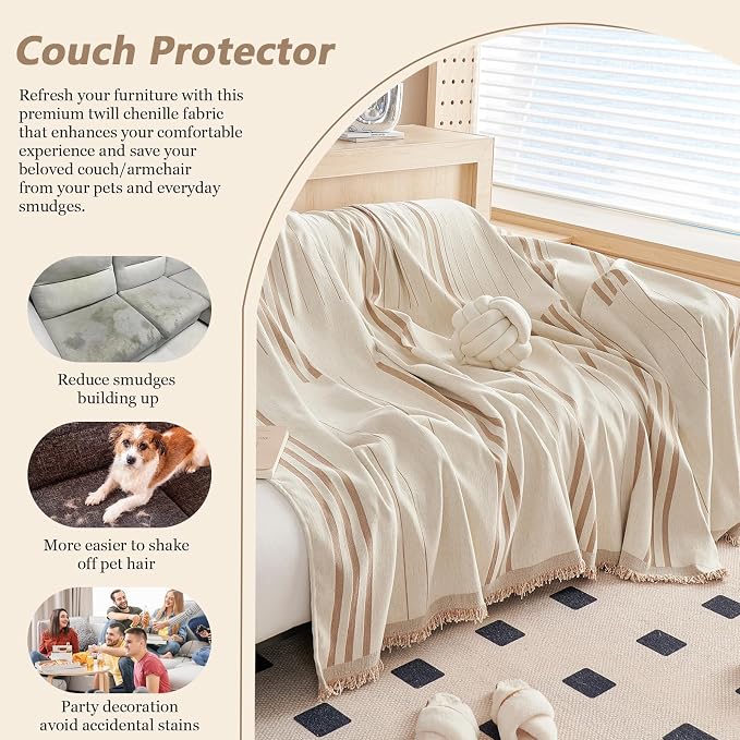 DREAMINGO Chenille Armchair Cover Jacquard Sofa Covers Washable Furniture - Image 5