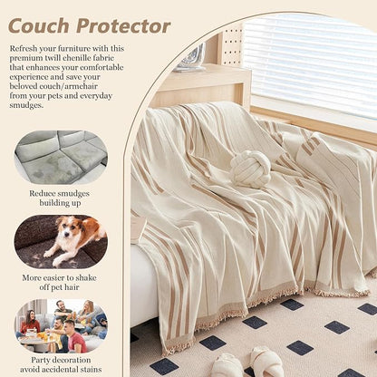 DREAMINGO Chenille Armchair Cover Jacquard Sofa Covers Washable Furniture - Image 5