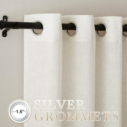 NICETOWN Natural Linen Room Divider Curtains - Image 2