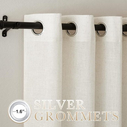 NICETOWN Natural Linen Curtains 72 inches Long - Image 2