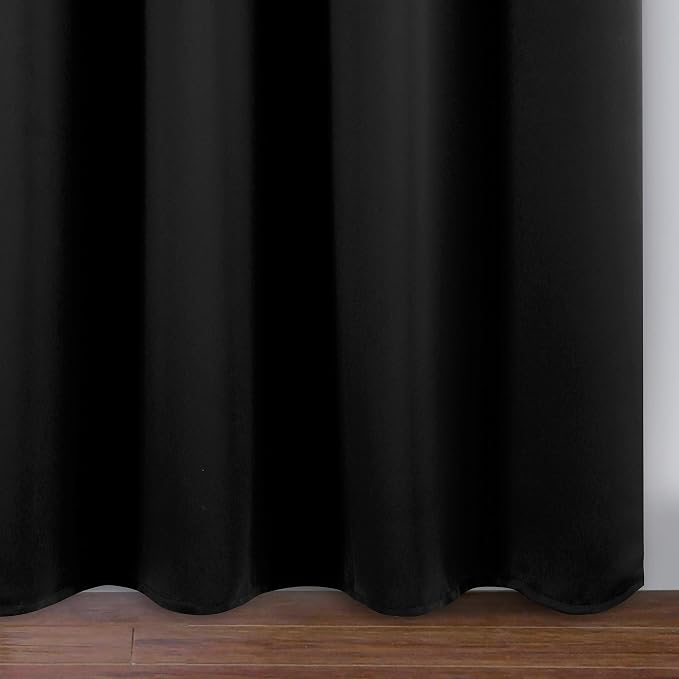 Black Thermal Blackout Curtains/38 x 84 Inch/Set of 2 Panels Room Darkening - Image 8