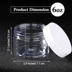 Patelai 4 Pieces Round Wide-mouth Leak Proof Plastic Container Jars with Lids for Travel Storage Makeup Beauty Products Face Creams Oils Salves Ointments DIY Making(6 Ounce,White)