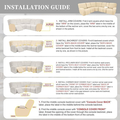 100% Waterproof Sectional Recliner Couch Covers - Image 7
