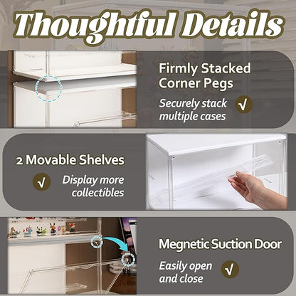 Clear Display Case for Collectibles, 3-Tier Adjustable Figure Display Case - Image 3
