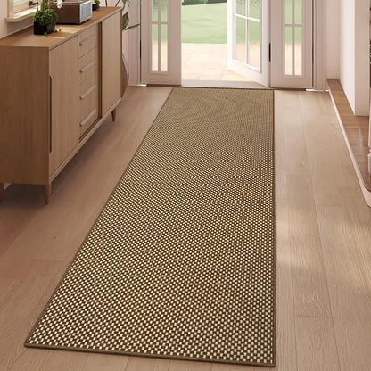 Kitchen Runner Rug Non Slip Hallway Runner Washable Dark Brown 2x6 ft | Boho - Image 3