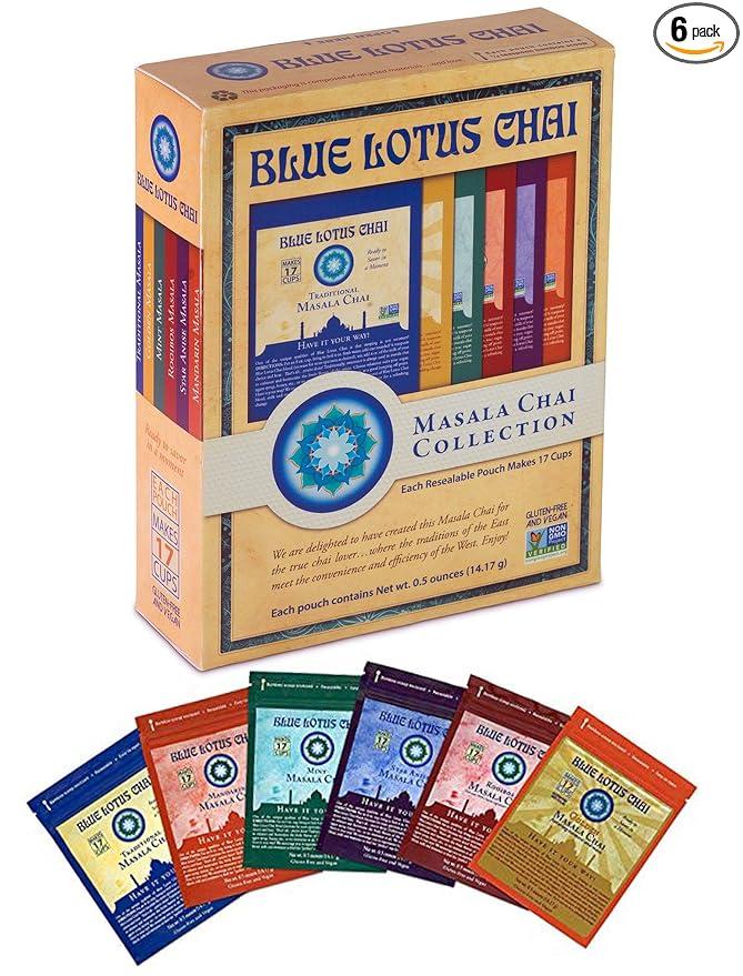 Blue Lotus Chai - Masala Chai Collection - Six Varieties - 0.5 oz each (14.17g)
