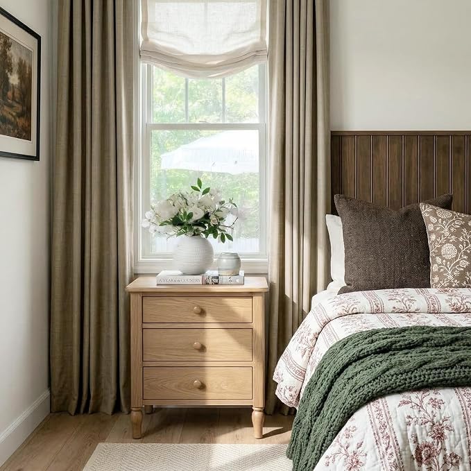 100% Blackout Linen Textured Curtains 72 Inch Long, Plaza Taupe | 100% Blackout - Image 2