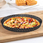 2Pcs Tart Pan 9 Inch Removable Bottom, Non-Stick Quiche Pan with Perforated Holes, Carbon Steel Quiche Baking Dish Fluted Tart Mold for Pies, Tarts and Quiche Baking