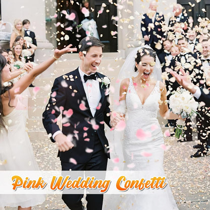 180 PCS Real Pink Dried Rose Petals Confetti for Wedding, 1.75oz Freeze Rose Petals for Romantic Pink Wedding Valentine's Day Proposal Decor, Dinner Centerpieces Party